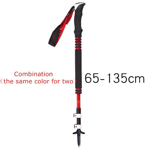 Carbon Fiber Lock Mountaineering Ski Poles with Cane Bag Mountaineering Hiking Skiing Trail Running Stick