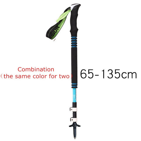 Carbon Fiber Lock Mountaineering Ski Poles with Cane Bag Mountaineering Hiking Skiing Trail Running Stick