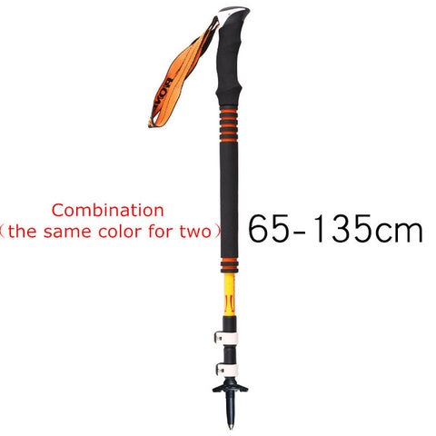 Carbon Fiber Lock Mountaineering Ski Poles with Cane Bag Mountaineering Hiking Skiing Trail Running Stick